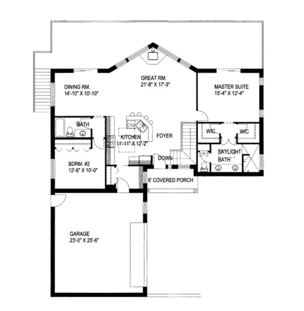 Architectural House Design - Ranch Floor Plan - Main Floor Plan #117-833