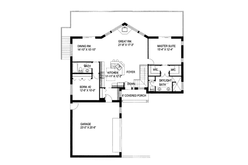 Architectural House Design - Floor Plan - Main Floor for Ranch House Plan #117-833 - 4 bed, 3 bath