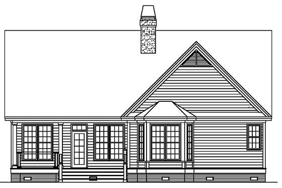 Exterior - Rear Elevation for Ranch House Plan #929-621 - 3 bed, 2 bath