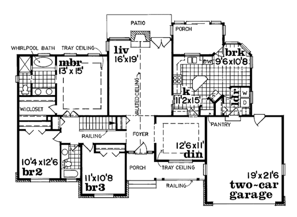 House Plan Design - Country Floor Plan - Main Floor Plan #47-809