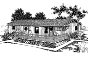 Country Style House Plan - 3 Beds 1 Baths 1005 Sq/Ft Plan #60-828 