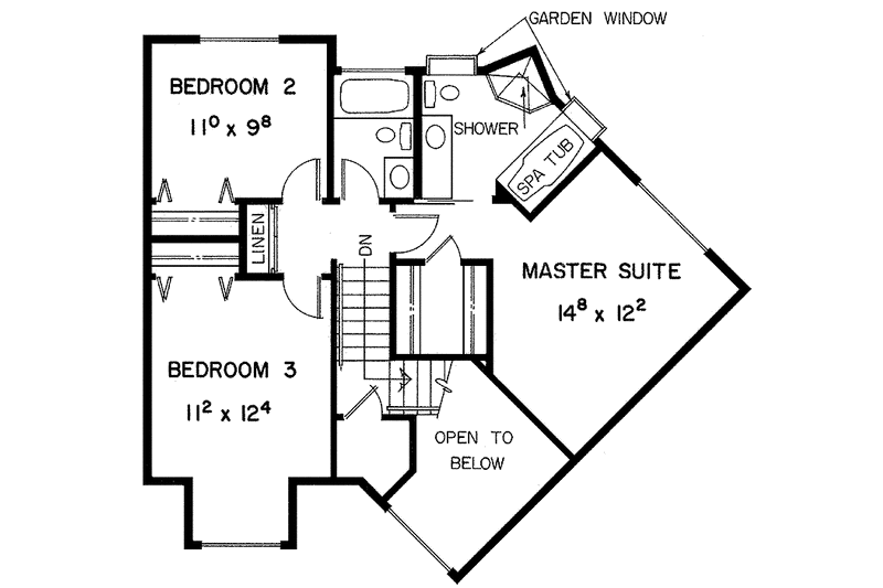 Dream House Plan - Floor Plan - Upper Floor for Contemporary House Plan #60-704 - 3 bed, 2.5 bath