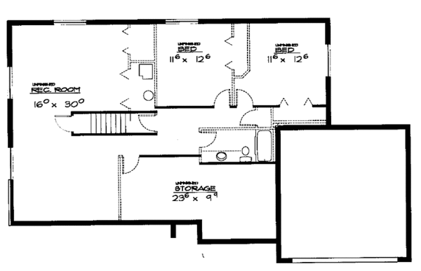Home Plan - European Floor Plan - Lower Floor Plan #308-279
