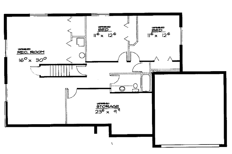 Home Plan - Floor Plan - Lower Floor for European House Plan #308-279 - 3 bed, 2 bath