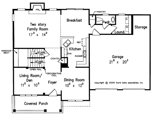 Home Plan - Colonial Floor Plan - Main Floor Plan #927-715