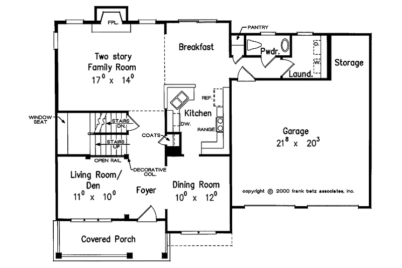 Home Plan - Floor Plan - Main Floor for Colonial House Plan #927-715 - 4 bed, 2.5 bath