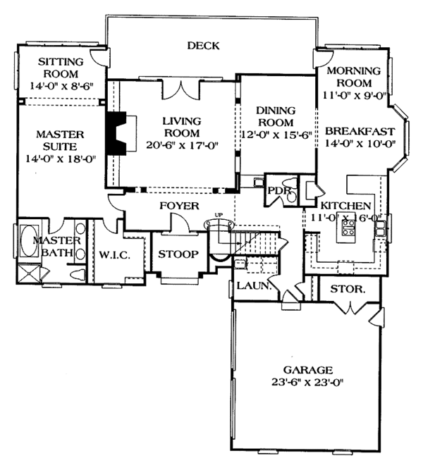 Home Plan - Traditional Floor Plan - Main Floor Plan #453-220