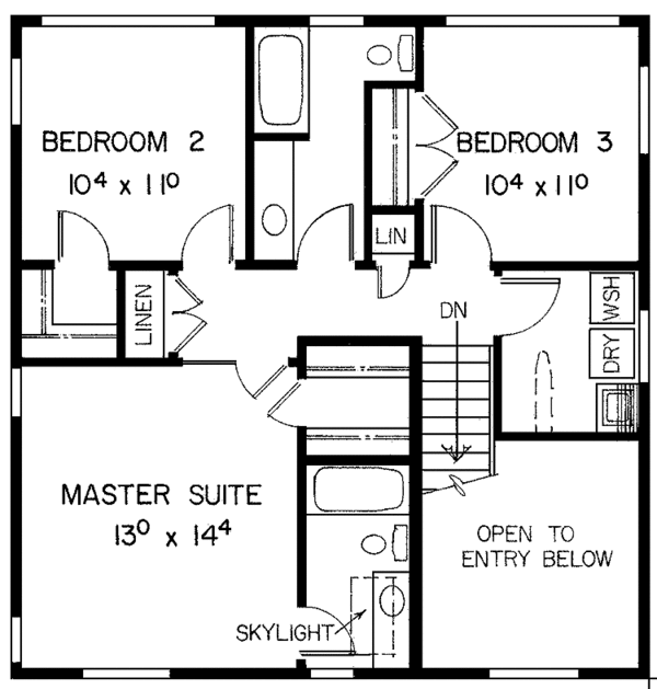 House Plan Design - Traditional Floor Plan - Upper Floor Plan #60-997