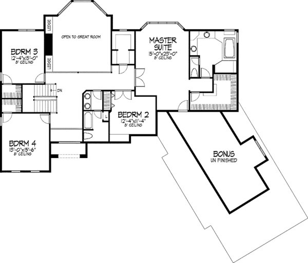 Home Plan - Traditional Floor Plan - Upper Floor Plan #51-785