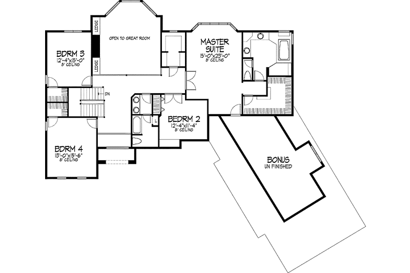 Home Plan - Floor Plan - Upper Floor for Traditional House Plan #51-785 - 5 bed, 3.5 bath