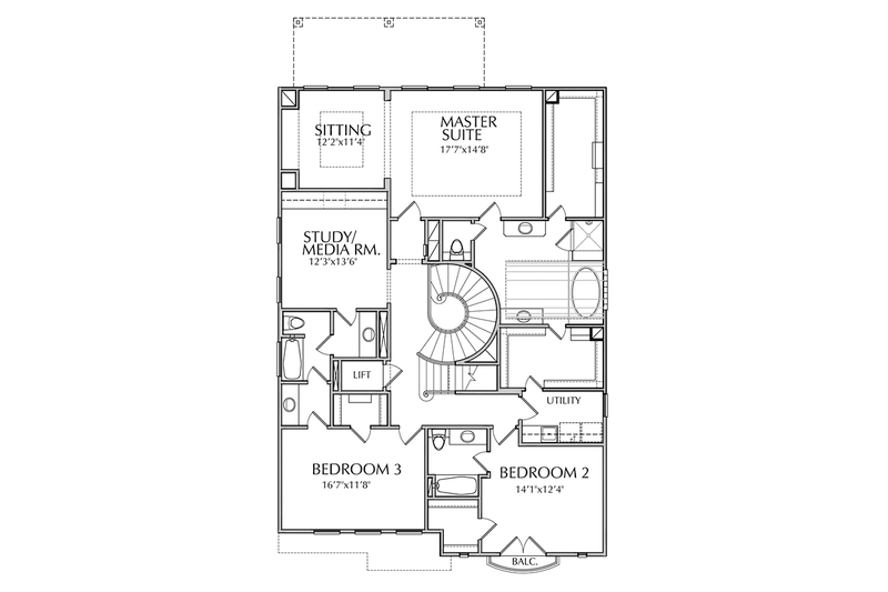 Home Plan - Floor Plan - Upper Floor for Mediterranean House Plan #1021-15 - 3 bed, 4.5 bath