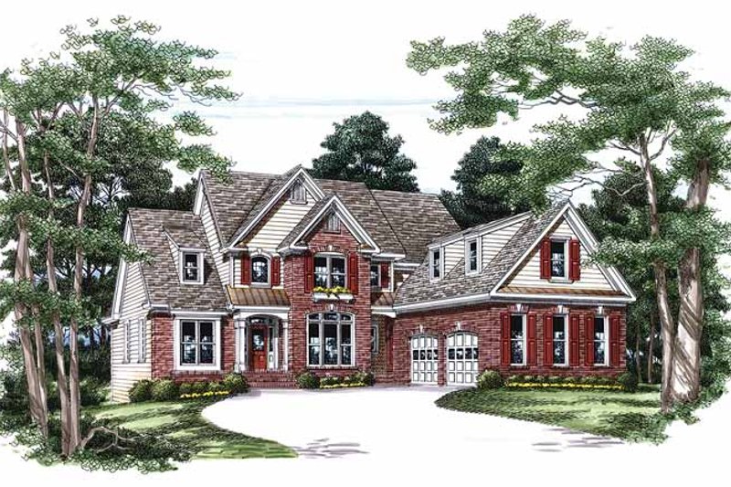 House Blueprint - Colonial Exterior - Front Elevation Plan #927-103