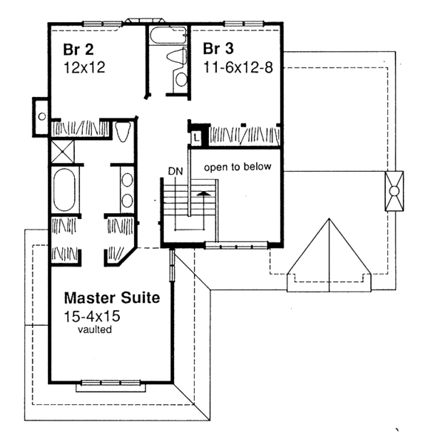 Architectural House Design - Prairie Floor Plan - Upper Floor Plan #320-1123