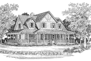 Home Plan - Exterior - Front Elevation for Victorian House Plan #72-1018 - 3 bed, 2 bath
