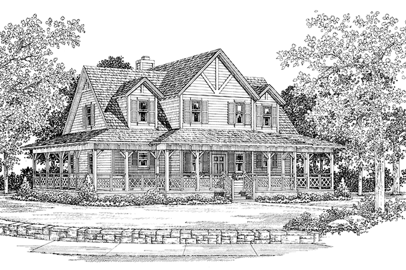 House Blueprint - Victorian Exterior - Front Elevation Plan #72-1018