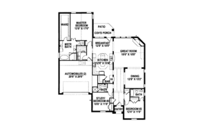 Floor Plan - Main Floor for European House Plan #141-368 - 3 bed, 3 bath