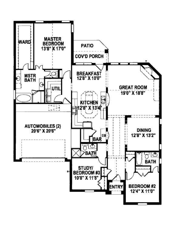 European Floor Plan - Main Floor Plan #141-368