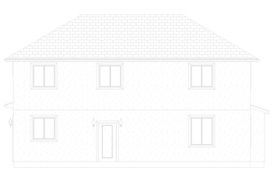 Exterior - Rear Elevation 1 for Traditional House Plan #1060-105 - 4 bed, 2.5 bath