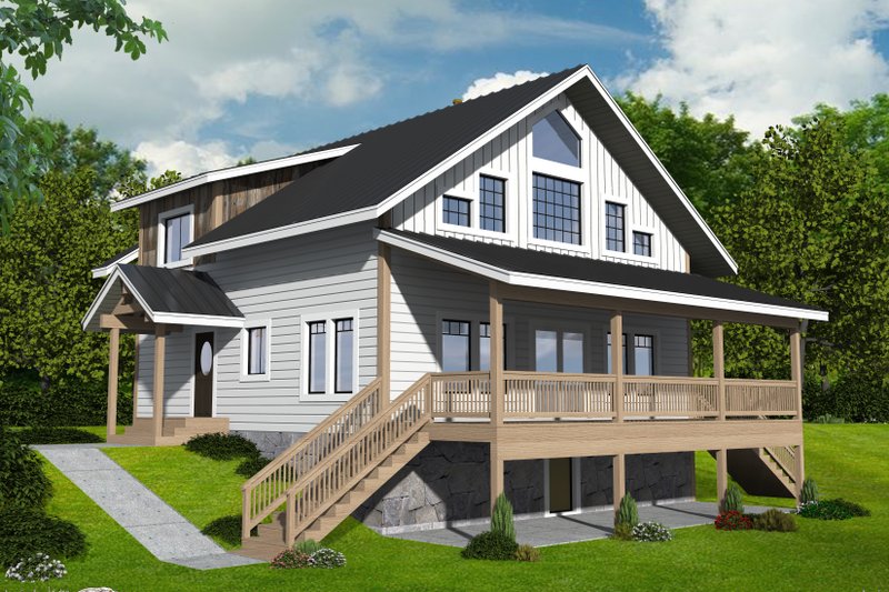 House Blueprint - Farmhouse Exterior - Front Elevation Plan #117-947
