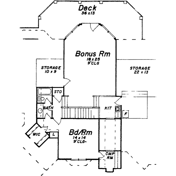European Floor Plan - Upper Floor Plan #52-177