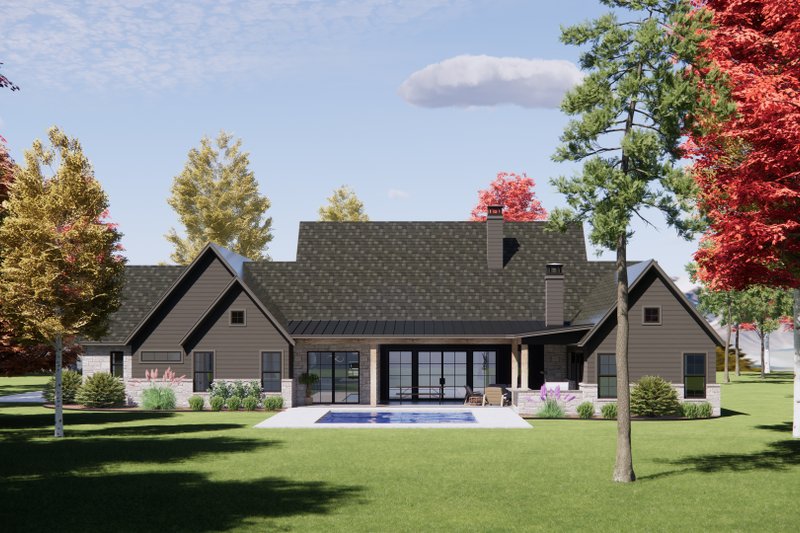 Dream House Plan - Exterior - Rear Elevation for European House Plan #1096-45 - 4 bed, 4.5 bath