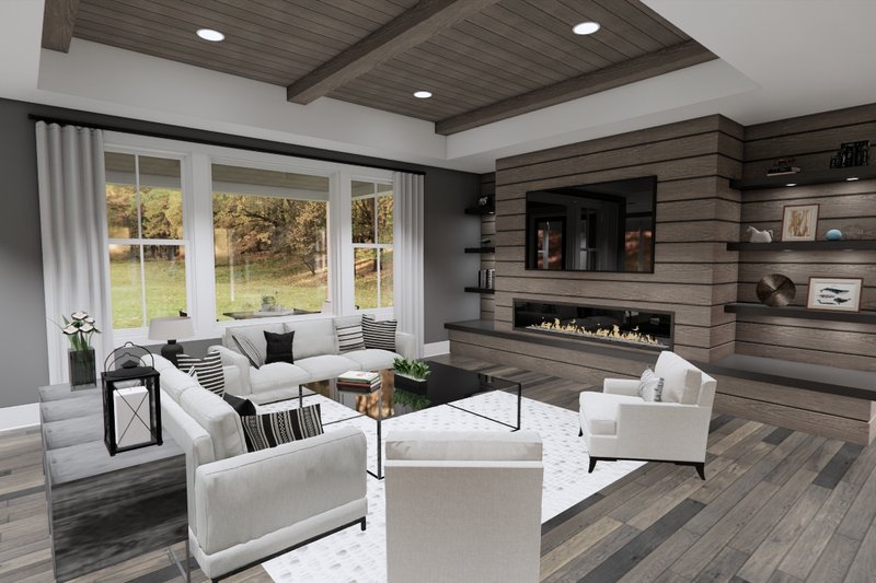 Home Plan - Interior - Family Room for Farmhouse House Plan #51-1234 - 2 bed, 2.5 bath