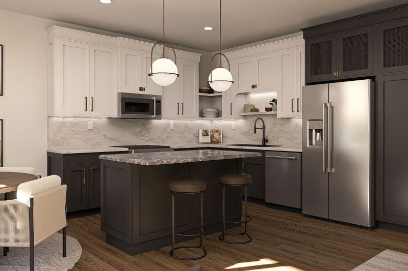 House Blueprint - Interior - Kitchen for Farmhouse House Plan #455-673 - 2 bed, 3 bath