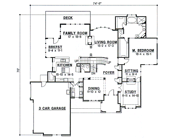 Traditional Floor Plan - Main Floor Plan #67-710