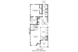 Floor Plan - Main Floor for Traditional House Plan #932-18 - 3 bed, 2 bath