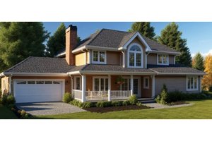 Country Exterior - Front Elevation Plan #3-243