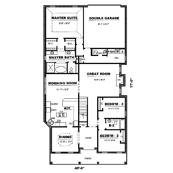 Southern Floor Plan - Main Floor Plan #34-171