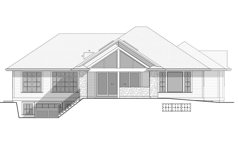 Home Plan - Exterior - Rear Elevation for Craftsman House Plan #1086-7 - 2 bed, 2.5 bath