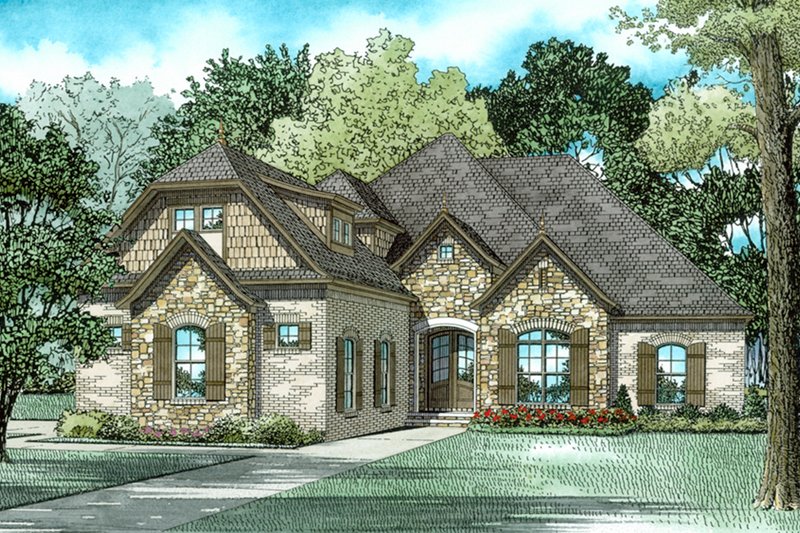 House Plan Design - European, Front Elevation