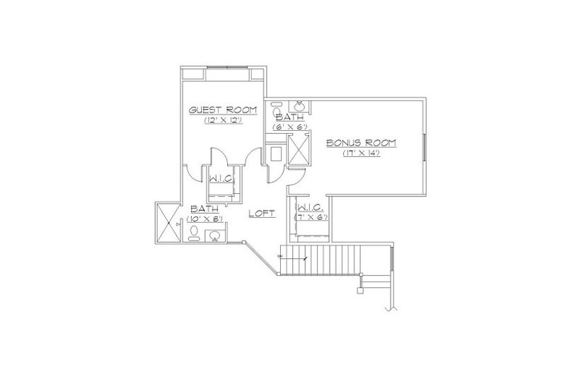 Architectural House Design - Floor Plan - Upper Floor for European House Plan #5-406 - 5 bed, 4.5 bath