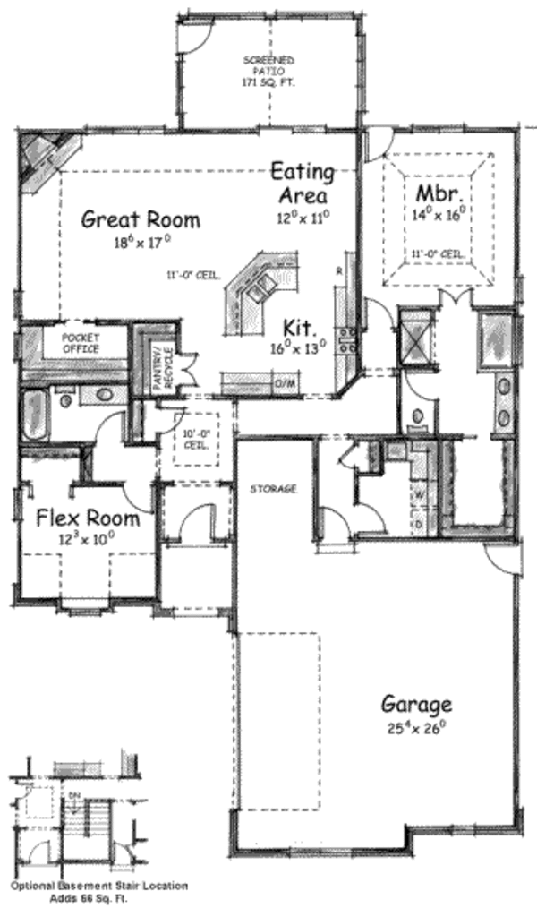 House Design - European Floor Plan - Main Floor Plan #20-1598