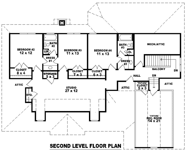 Southern Floor Plan - Upper Floor Plan #81-1098