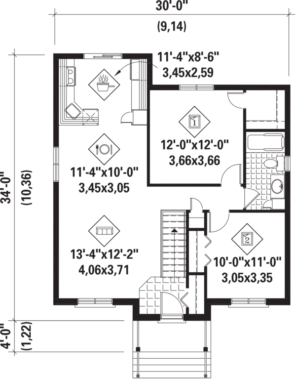 Country Floor Plan - Main Floor Plan #25-4594