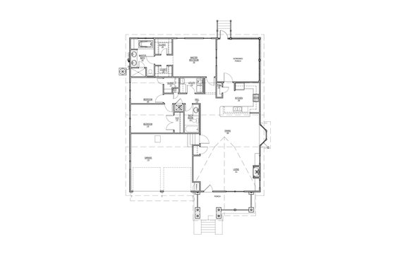Floor Plan - Main Floor for Craftsman House Plan #536-8 - 3 bed, 2 bath
