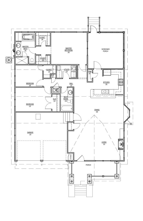 Craftsman Floor Plan - Main Floor Plan #536-8