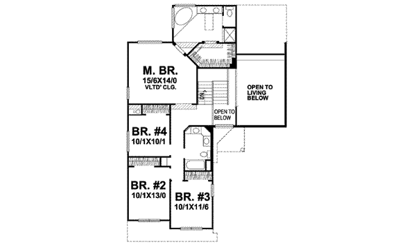 Traditional Floor Plan - Upper Floor Plan #50-287