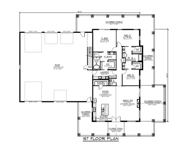 Country Floor Plan - Main Floor Plan #1064-279