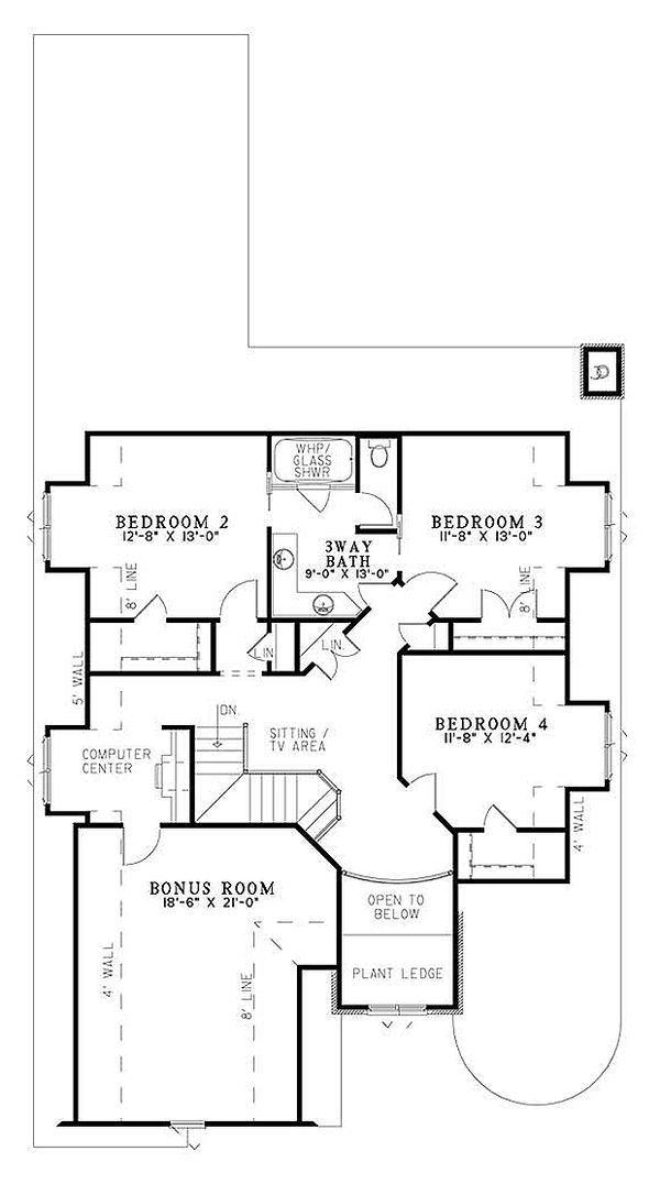 Home Plan - European house plan with computer center upstairs