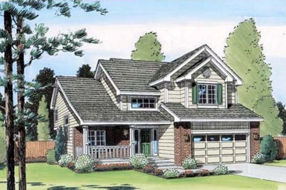Exterior - Front Elevation for Traditional House Plan #312-570 - 4 bed, 2.5 bath