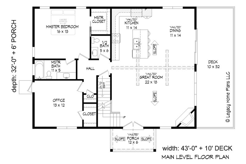 Home Plan - Floor Plan - Main Floor for Southern House Plan #932-840 - 3 bed, 2.5 bath
