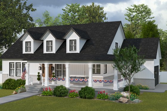 Exterior - Front Elevation 3 for Farmhouse House Plan #1060-492 - 3 bed, 3 bath