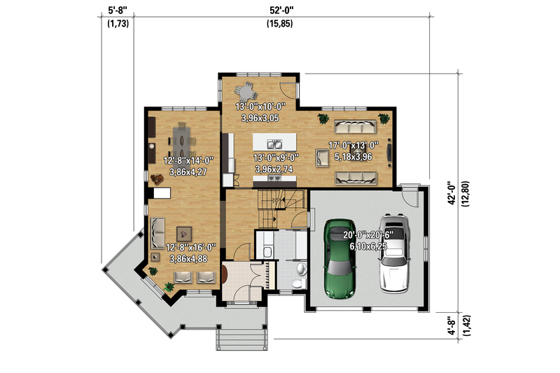 Dream House Plan - Floor Plan - Main Floor 1 for Traditional House Plan #25-4344 - 3 bed, 2 bath
