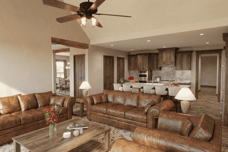 Architectural House Design - Interior - Family Room for Barndominium House Plan #923-456 - 4 bed, 2.5 bath