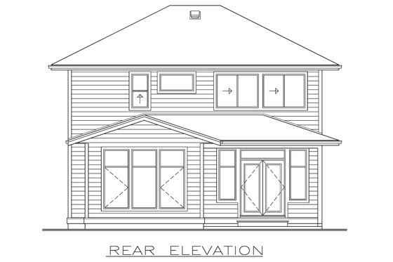 Exterior - Rear Elevation for Farmhouse House Plan #1100-50 - 3 bed, 2.5 bath