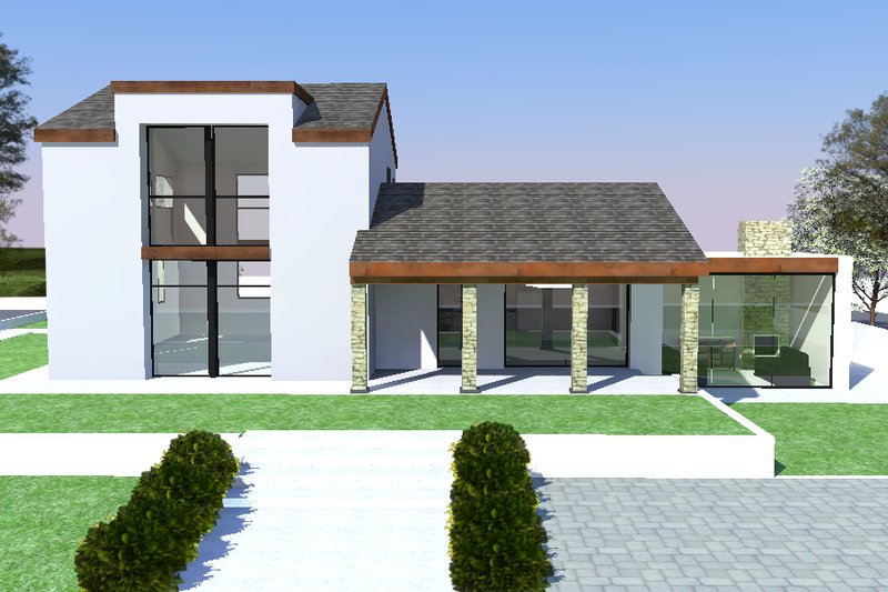 Home Plan - Contemporary Exterior - Front Elevation Plan #542-20
