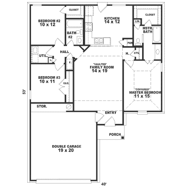 Traditional Floor Plan - Main Floor Plan #81-150